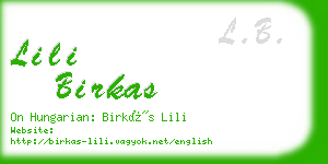 lili birkas business card